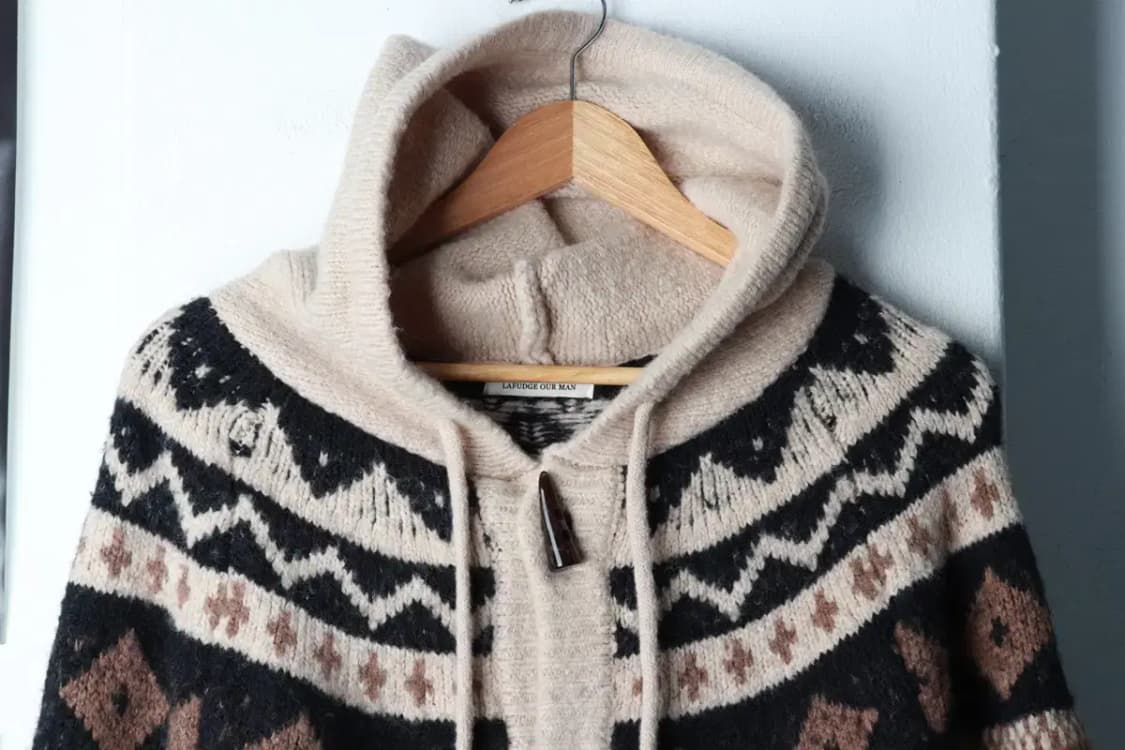 (S-M) 라퍼지스토어 니트 가디건 후드 코위찬 헤비울-16B10 상품이미지3