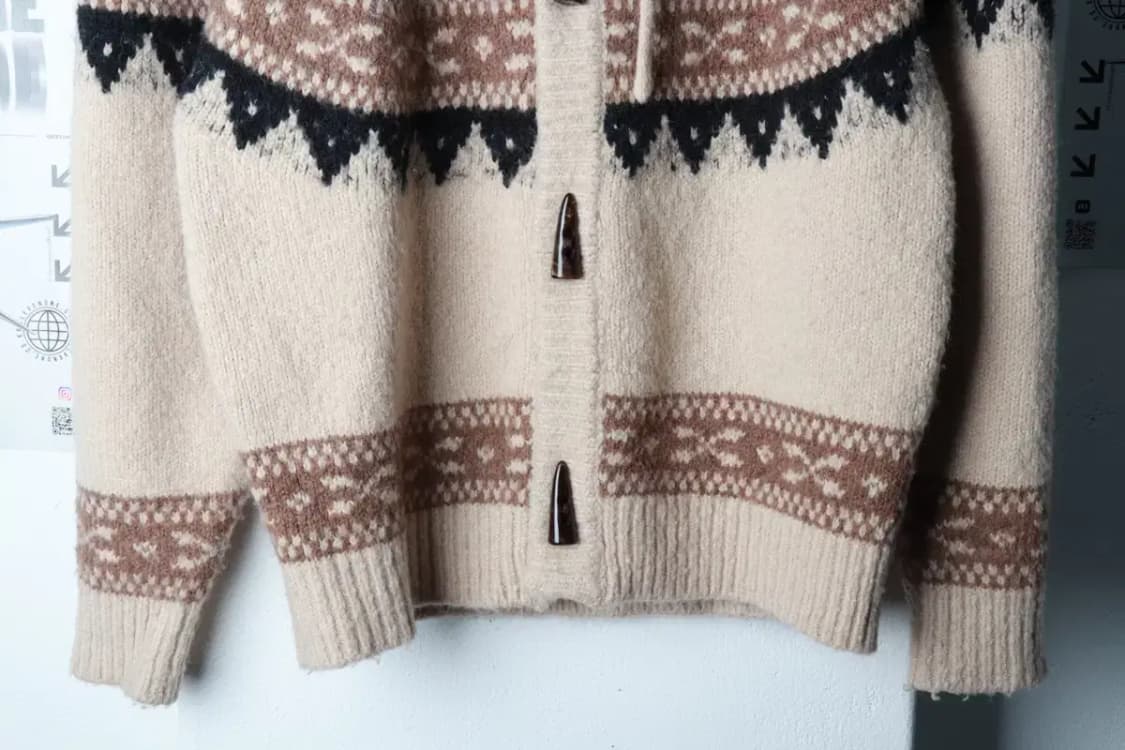 (S-M) 라퍼지스토어 니트 가디건 후드 코위찬 헤비울-16B10 상품이미지4