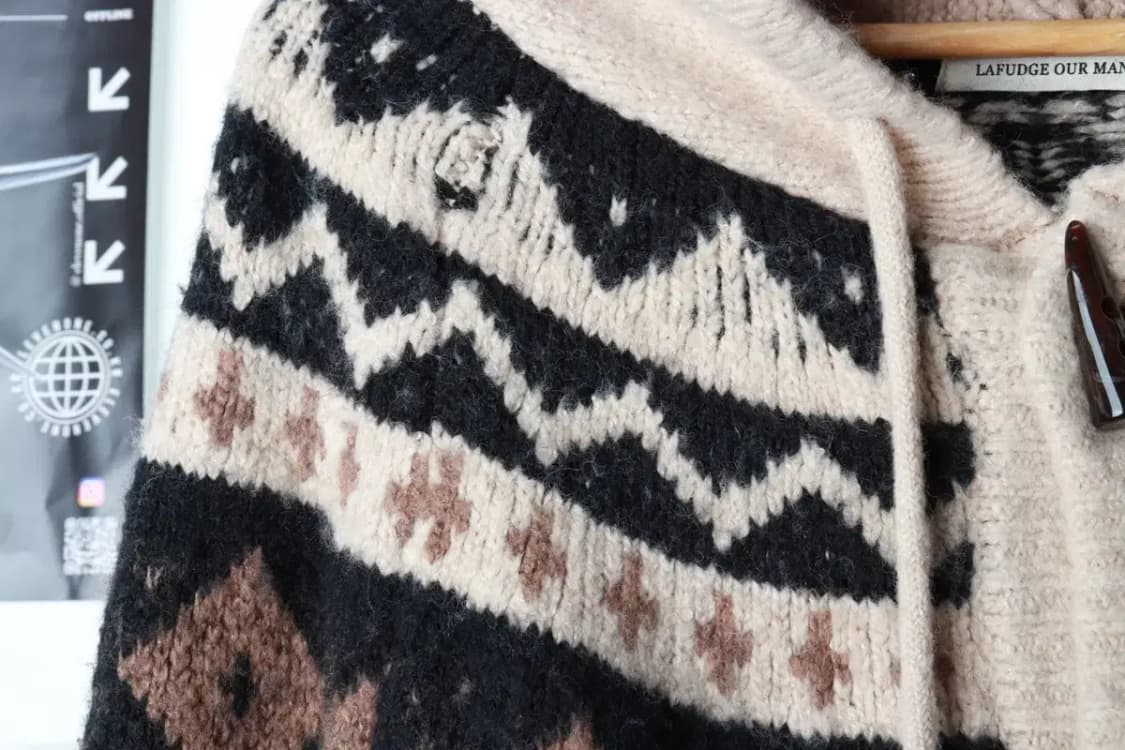 (S-M) 라퍼지스토어 니트 가디건 후드 코위찬 헤비울-16B10 상품이미지5