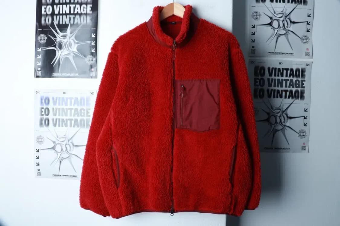 (XL-2XL) 유니클로 집업 바람막이 점퍼자켓 후리스 레드-16B12 상품이미지2