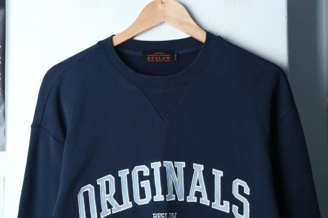 (XL-2XL) 비슬로우 맨투맨 티셔츠 루즈핏 네이비 아메카지-16B18 상품이미지3