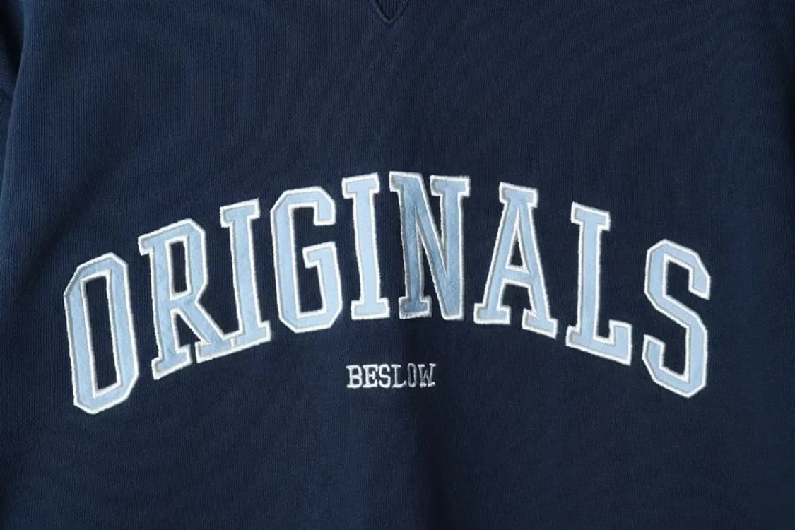 (XL-2XL) 비슬로우 맨투맨 티셔츠 루즈핏 네이비 아메카지-16B18 상품이미지5