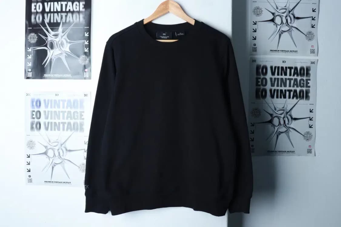 (L-XL) 캘빈클라인 맨투맨 티셔츠 무지 블랙 스트릿-16B19 상품이미지2