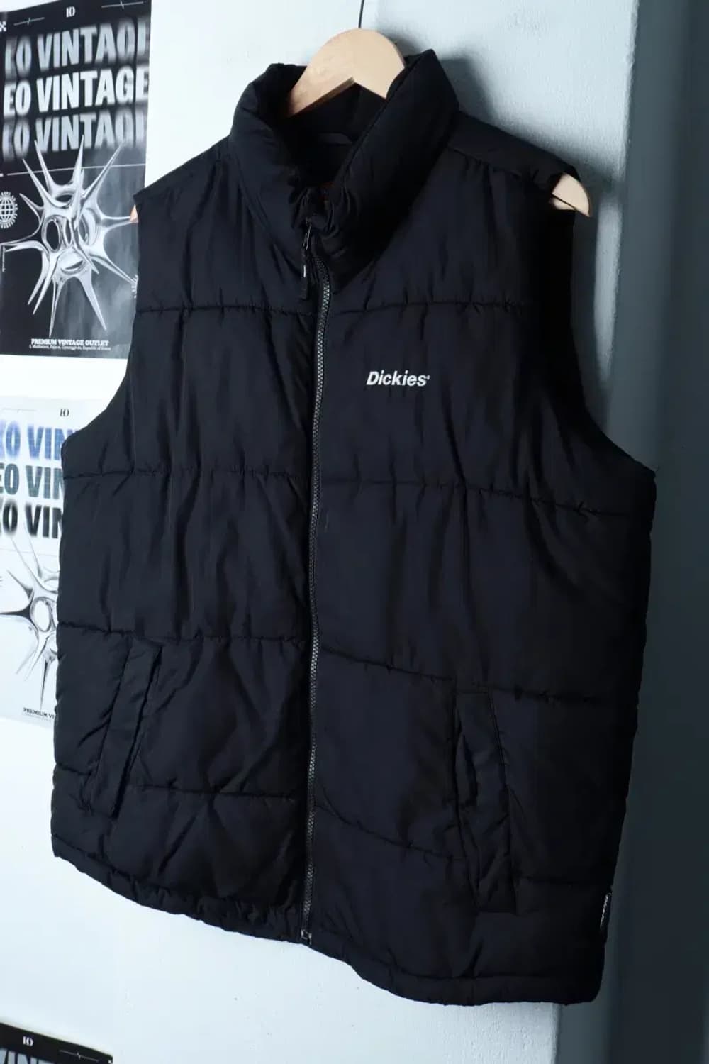 (L-XL) 디키즈 패딩 점퍼자켓 조끼 블랙 올드스쿨-16B1F 상품이미지1