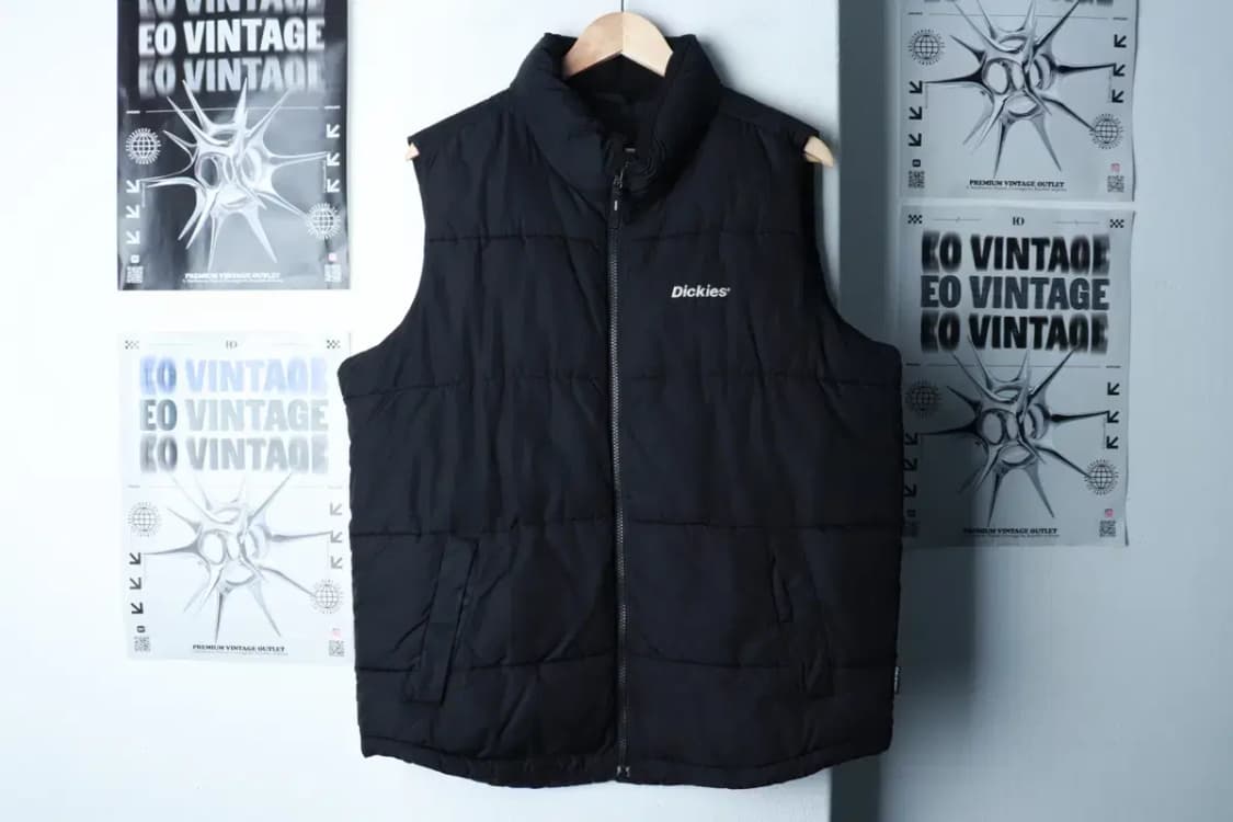 (L-XL) 디키즈 패딩 점퍼자켓 조끼 블랙 올드스쿨-16B1F 상품이미지2