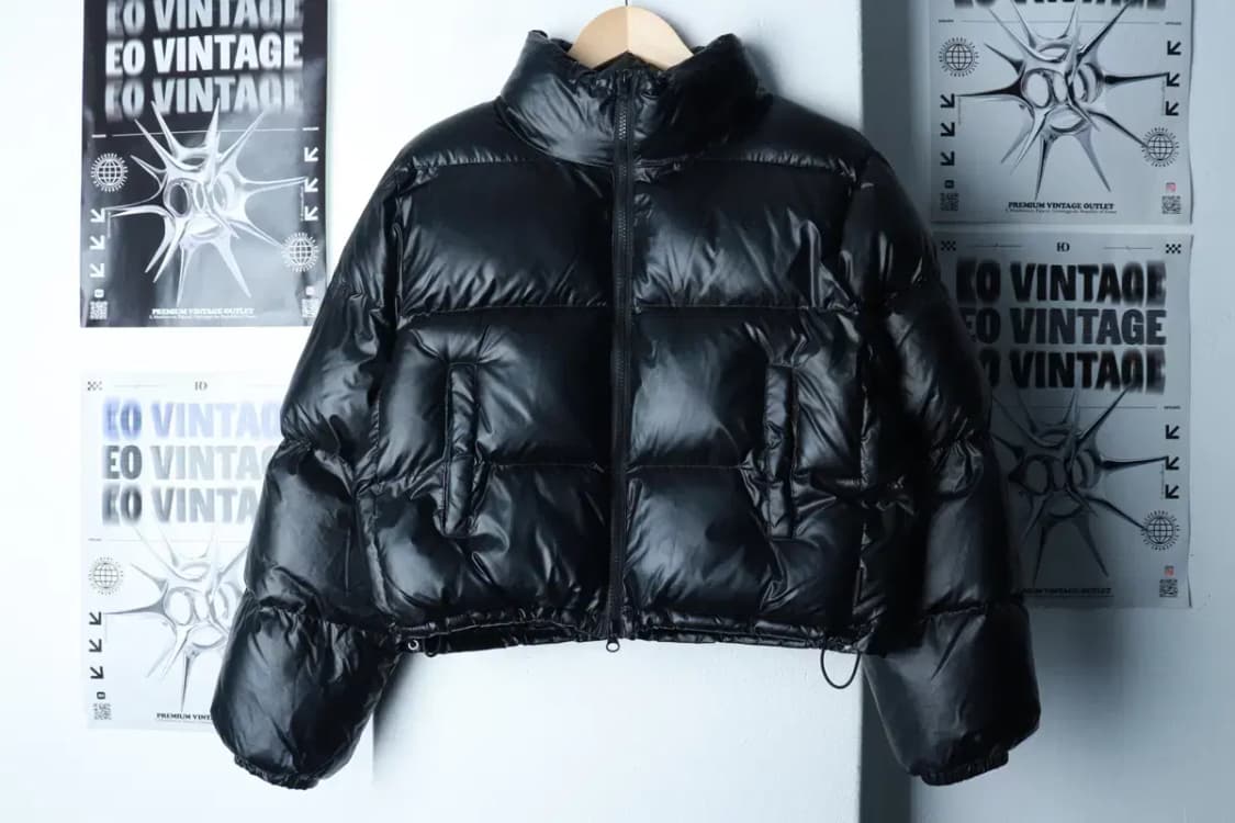 W(XS) 라퍼지스토어 패딩 점퍼자켓 무광 크롭 블랙 발열-16B26 상품이미지2