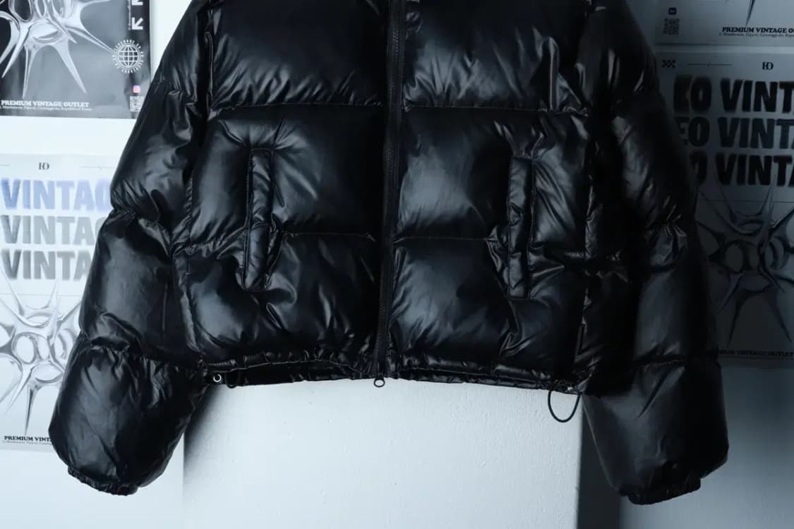 W(XS) 라퍼지스토어 패딩 점퍼자켓 무광 크롭 블랙 발열-16B26 상품이미지4