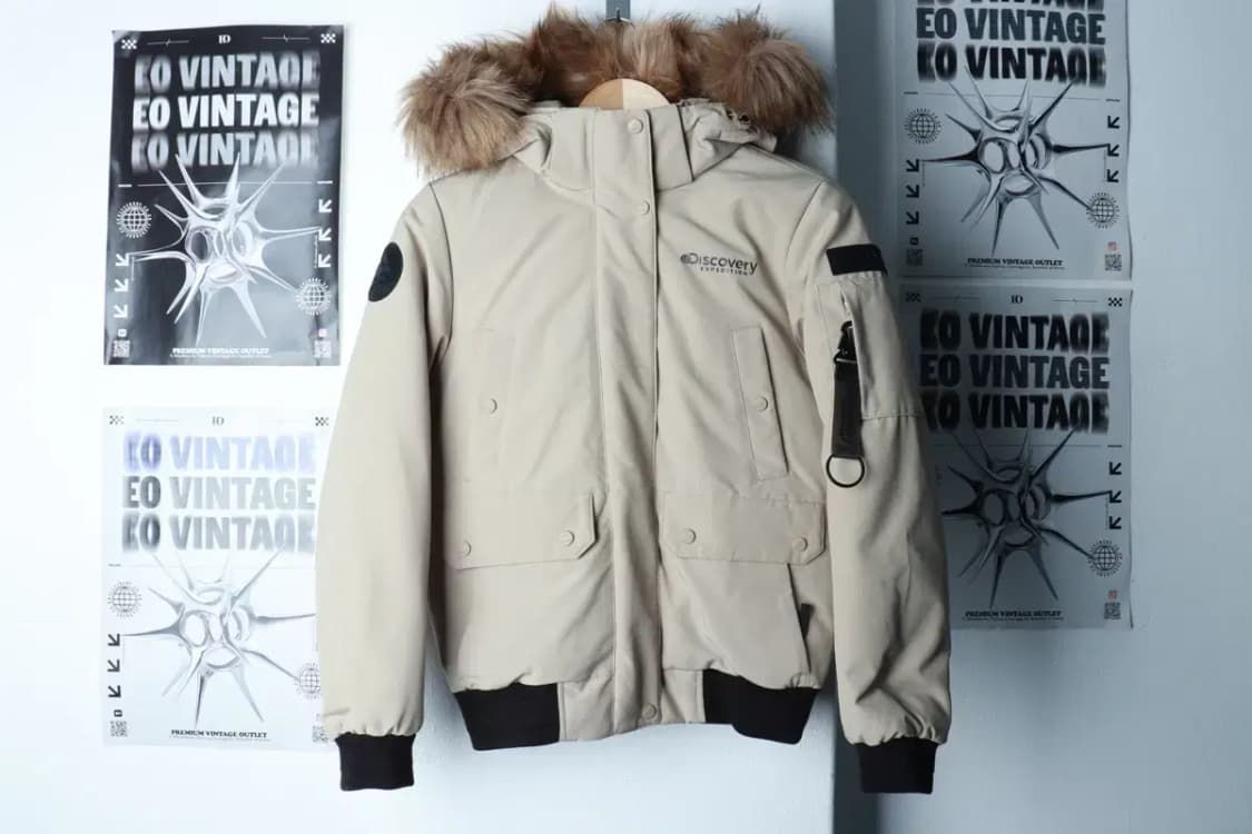 W(S) 디스커버리 패딩 점퍼자켓 덕다운 베이지 퍼 Y2K-16B28 상품이미지2