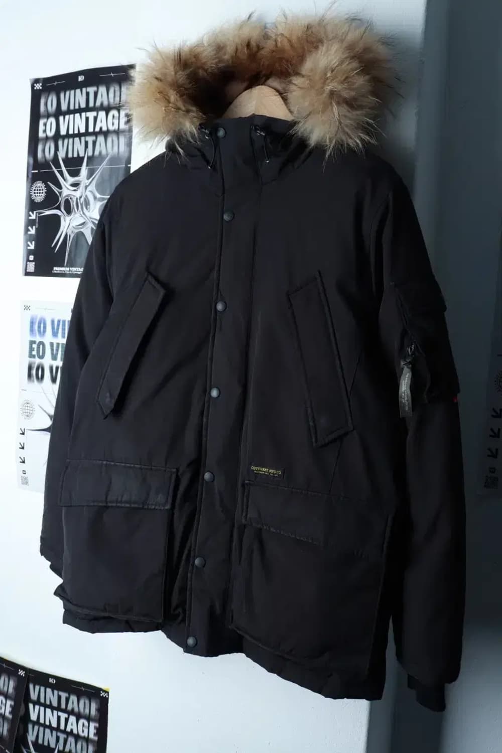 (M-L) 커버낫 패딩 점퍼자켓 유틸 야상 덕다운 블랙-16B2A 상품이미지1