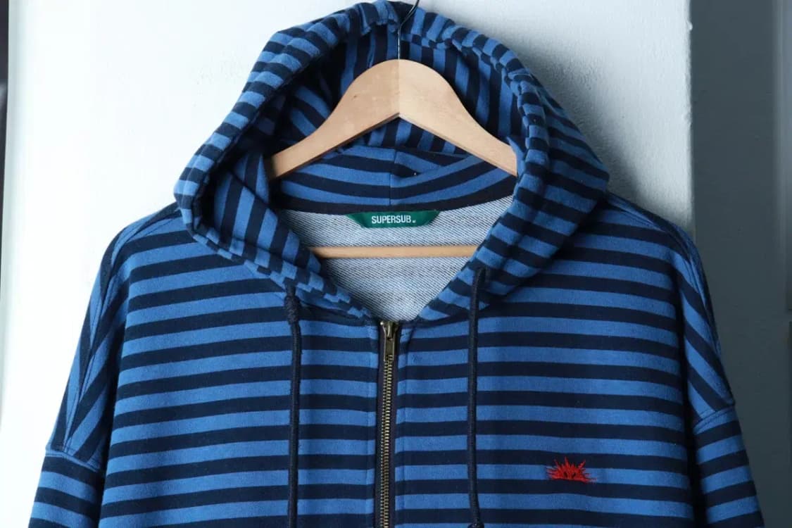 (M-L) 슈퍼서브 후드집업 스트라이프 블루 그런지-16B8F 상품이미지3