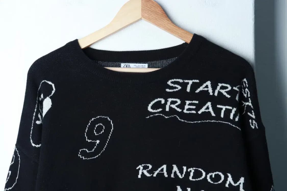 (L-XL) 자라 니트 레터링 블랙 올드스쿨-16B91 상품이미지3