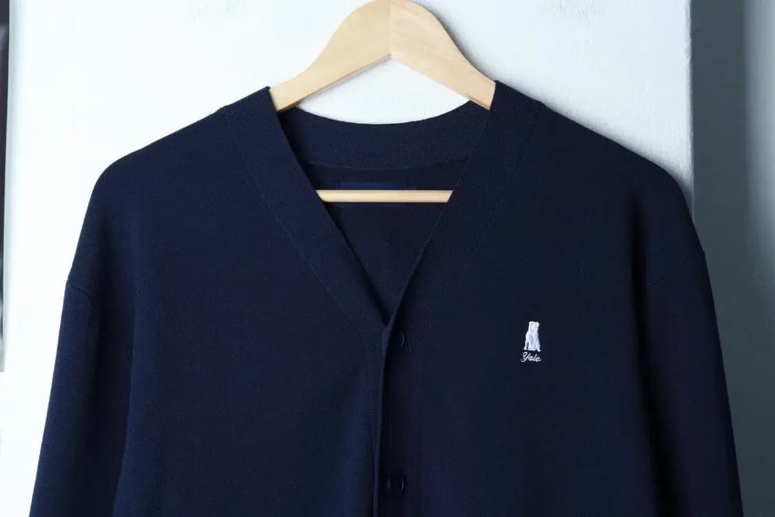 (M-L) 예일 니트 가디건 스몰로고 네이비-16B92 상품이미지3