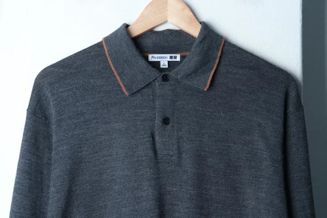 (L) 유니클로 니트 JW앤더슨 카라 그레이 울-16B95 상품이미지3