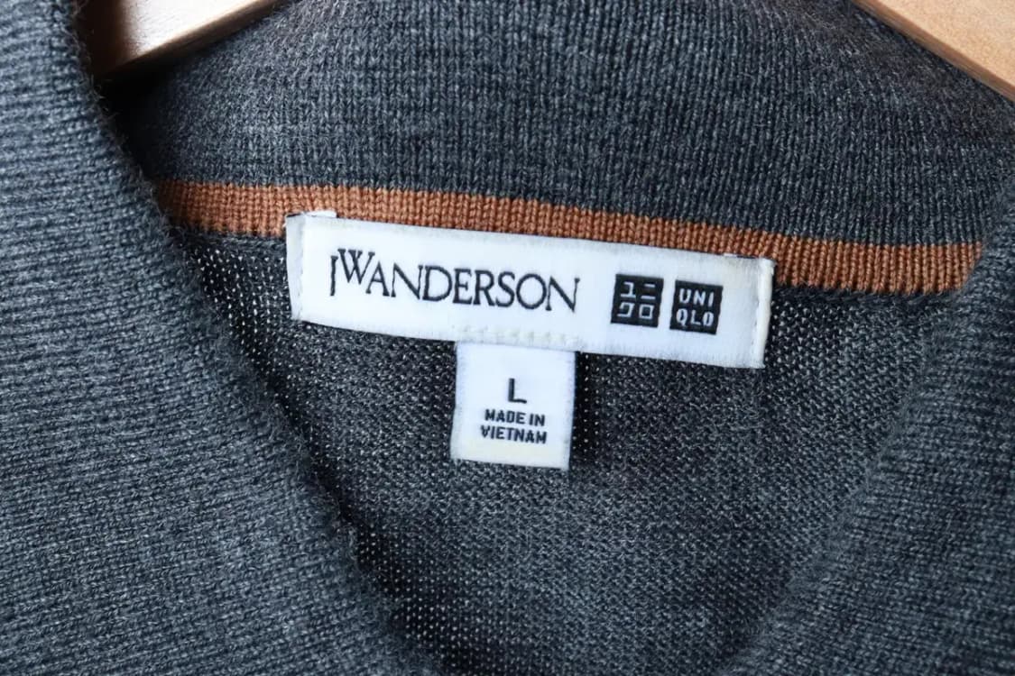 (L) 유니클로 니트 JW앤더슨 카라 그레이 울-16B95 상품이미지5