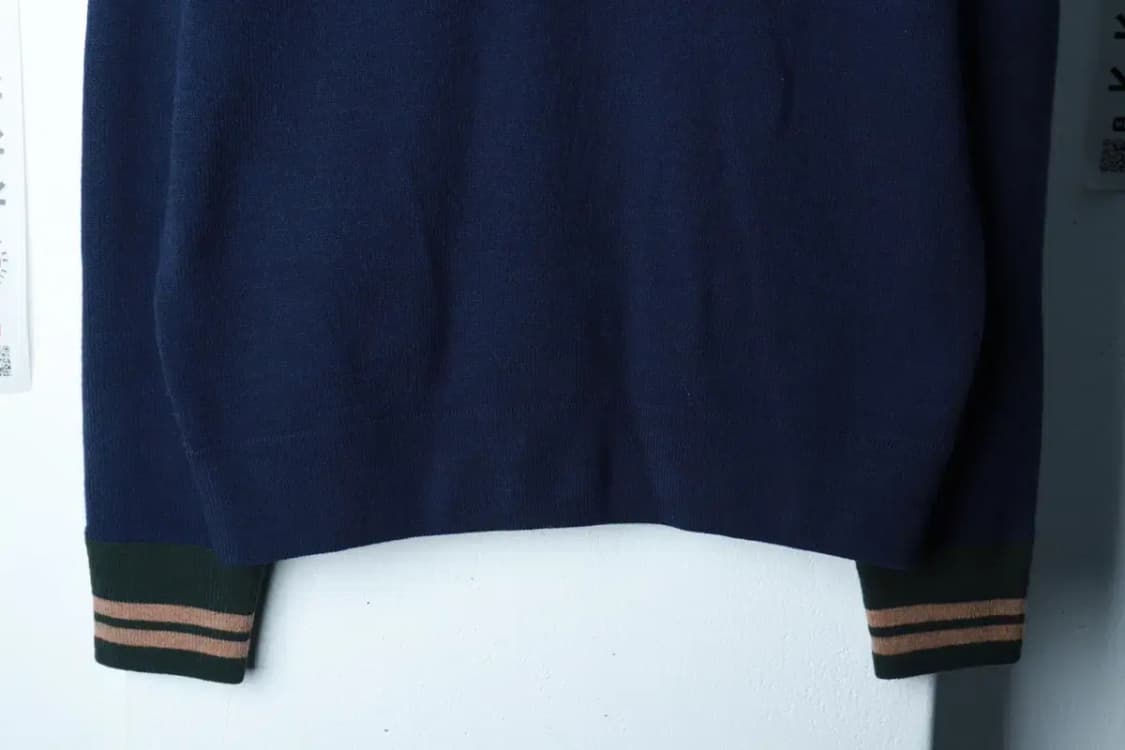 (L-XL) 유니클로 니트 JW앤더슨 반집업 네이비 울-16B96 상품이미지4