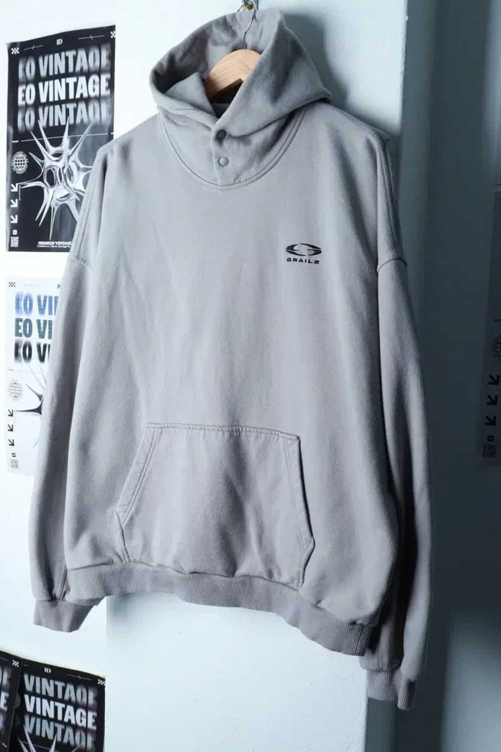 (XL-2XL) 그레일즈 후드티셔츠 오버핏 스트릿 그레이-16B97 상품이미지1