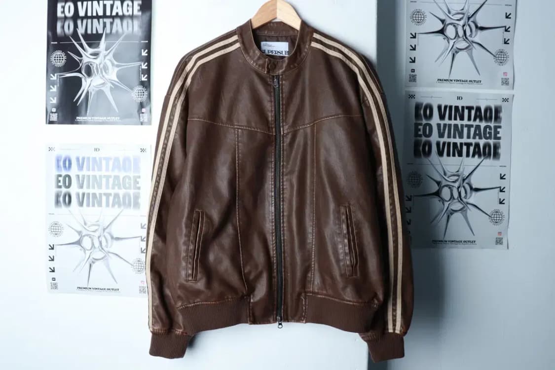 (L-XL) 슈퍼서브 집업 바람막이 점퍼자켓 레더 브라운-16B9A 상품이미지2