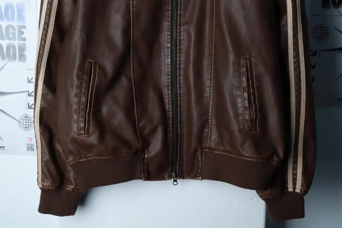 (L-XL) 슈퍼서브 집업 바람막이 점퍼자켓 레더 브라운-16B9A 상품이미지4