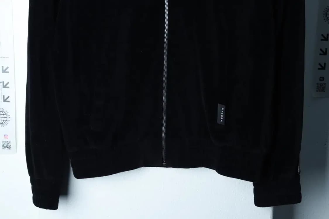 W(XS-S) 나일로라 집업 바람막이 점퍼자켓 져지 벨벳 블랙-16B9B 상품이미지4