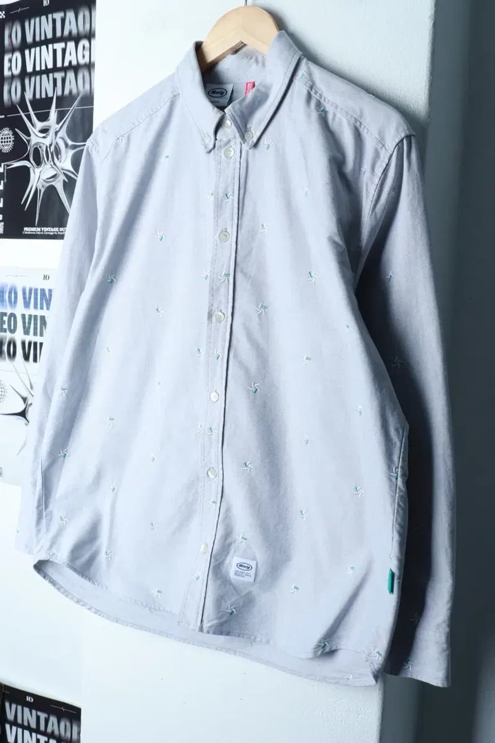 (M-L) 엠엠엘지 셔츠 남방 패턴 옥스포드 그레이-16BA0 상품이미지1