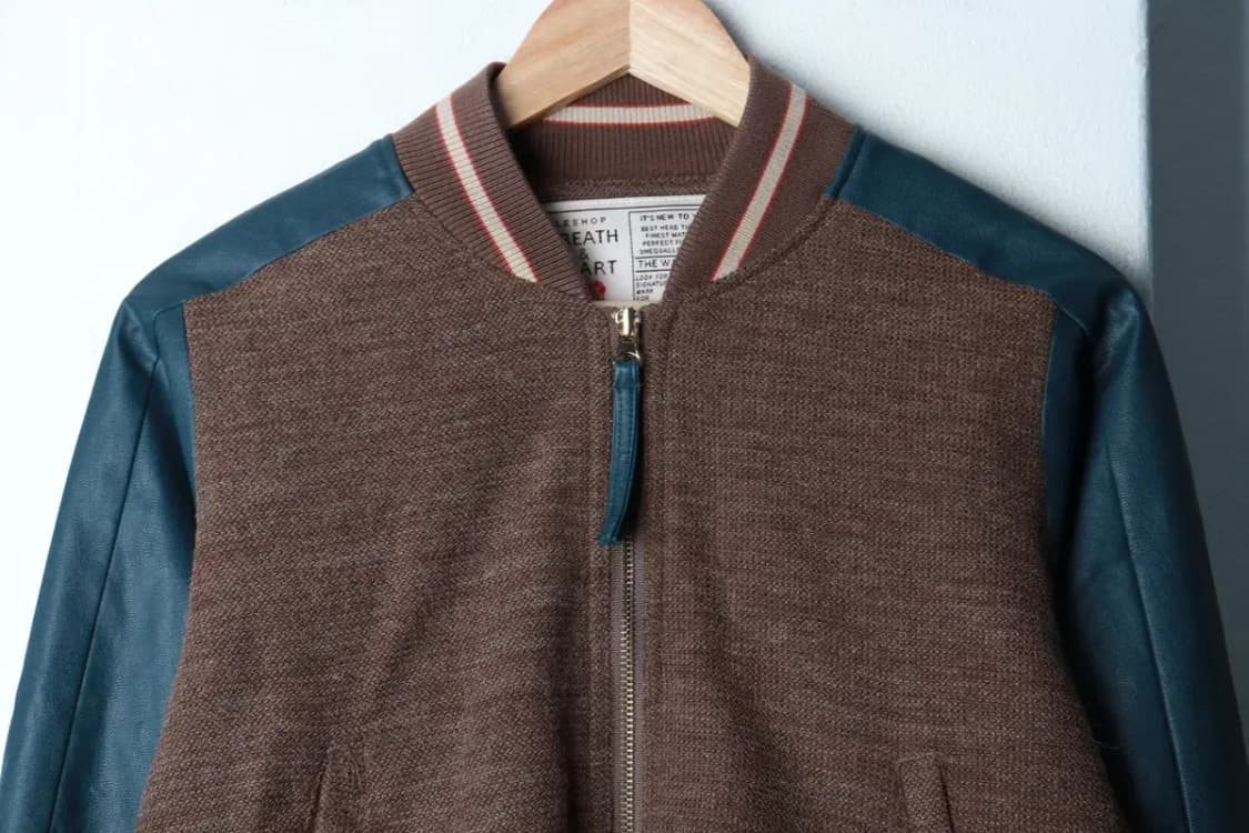 W(M-L) 르샵 집업 바람막이 점퍼자켓 레더 한정판 네이비-16BA3 상품이미지3