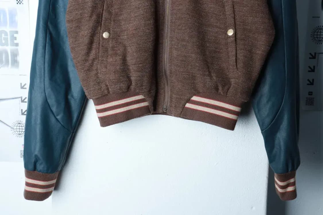 W(M-L) 르샵 집업 바람막이 점퍼자켓 레더 한정판 네이비-16BA3 상품이미지4