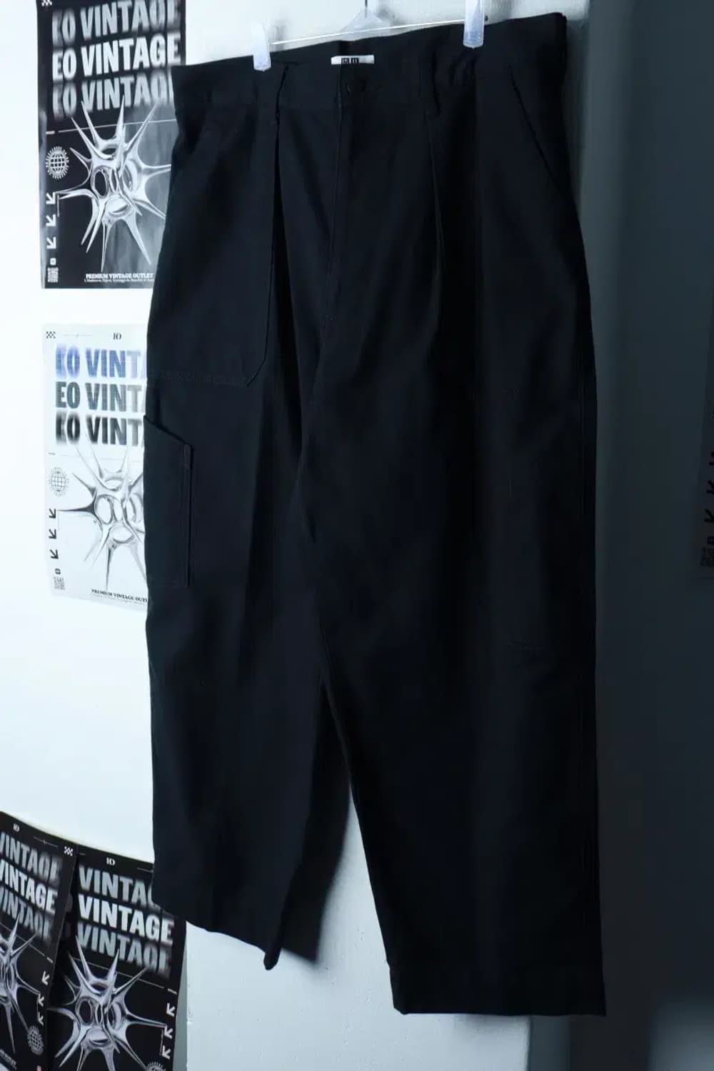 (2XL) 유니클로 면바지 팬츠 U라인 빅사이즈 카고 블랙-239C 상품이미지1