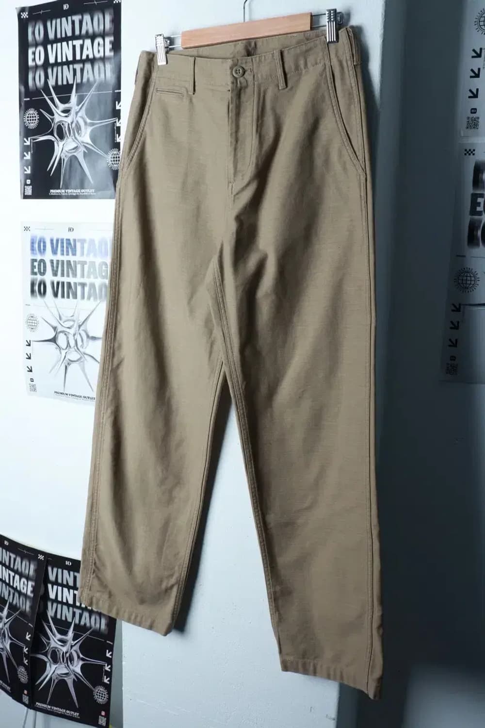 (M-L) 무신사 스탠다드 면바지 팬츠 베이지 일자핏 아메카지-23A0 상품이미지1