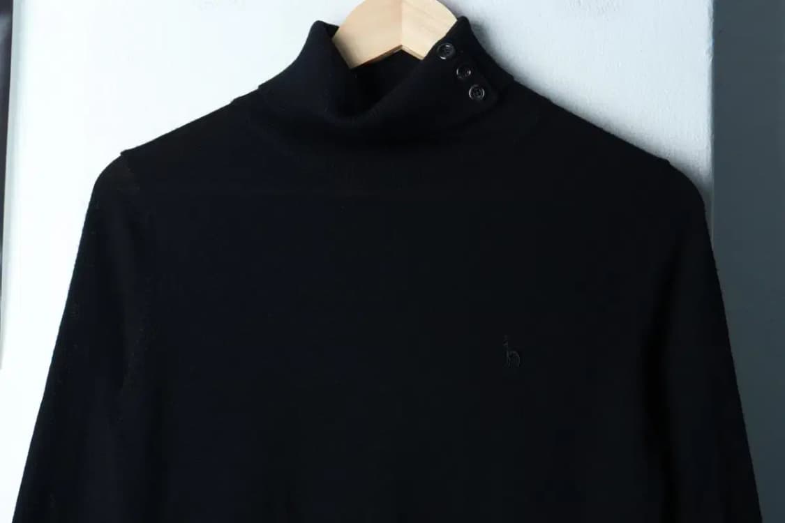W(M) 헤지스 니트 목폴라 블랙 울 유니크-16BD2 상품이미지3
