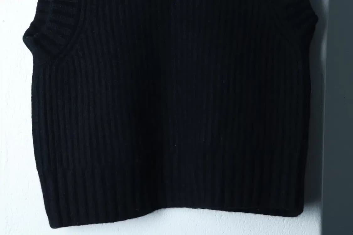 (M-L) 앤더슨벨 니트 조끼 블랙 헤비울-16BD3 상품이미지4