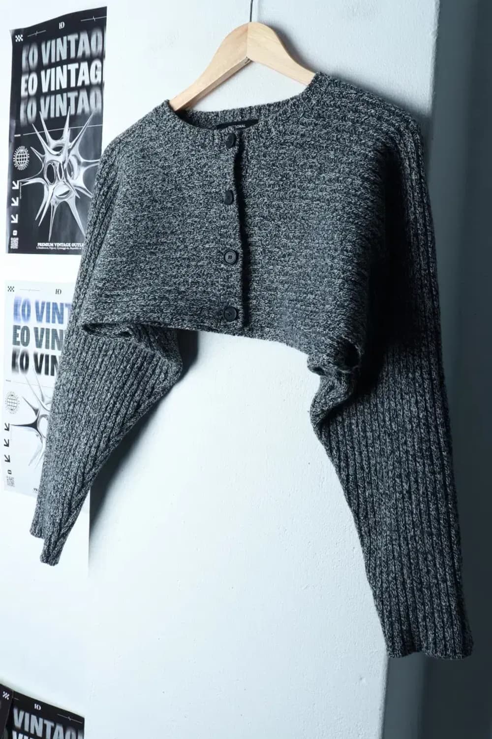 W(F) 다이애그널 니트 가디건 크롭 레이어드 오레오 유니크-16BD4 상품이미지1