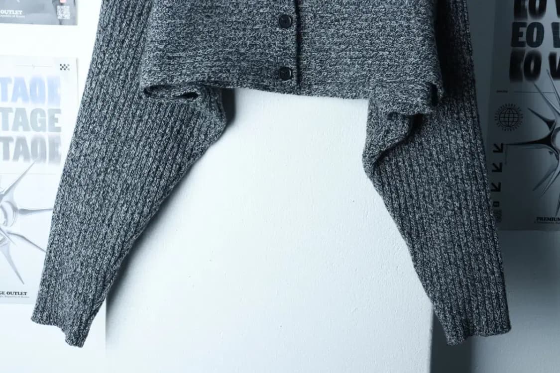 W(F) 다이애그널 니트 가디건 크롭 레이어드 오레오 유니크-16BD4 상품이미지4