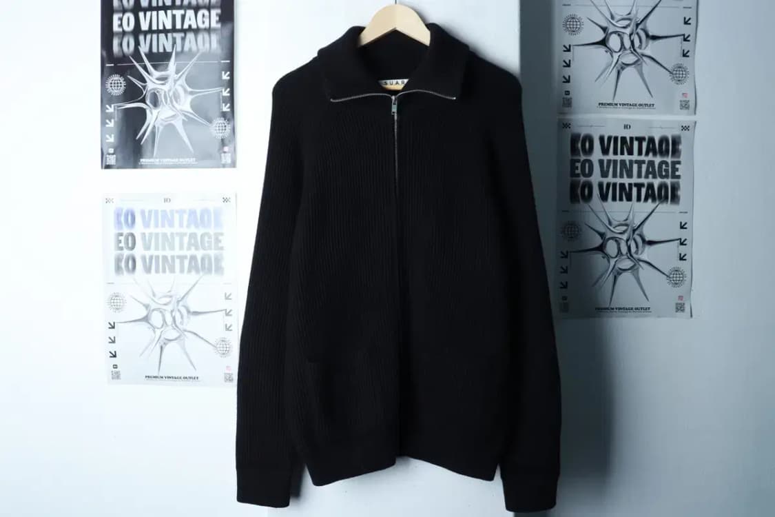 (M-L) 수아레 니트 가디건 집업 무지 블랙 놈코어-16BD7 상품이미지2