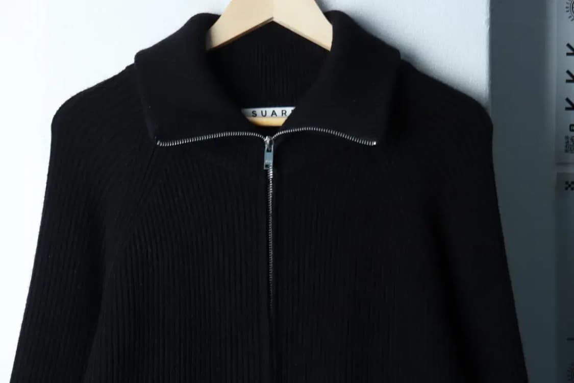 (M-L) 수아레 니트 가디건 집업 무지 블랙 놈코어-16BD7 상품이미지3