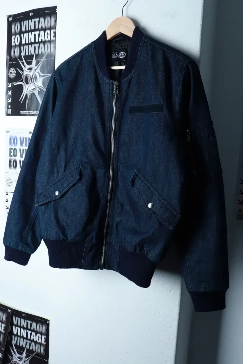 (S) 칩먼데이 집업 바람막이 점퍼자켓 데님 봄버 올드스쿨-16BE1 상품이미지1