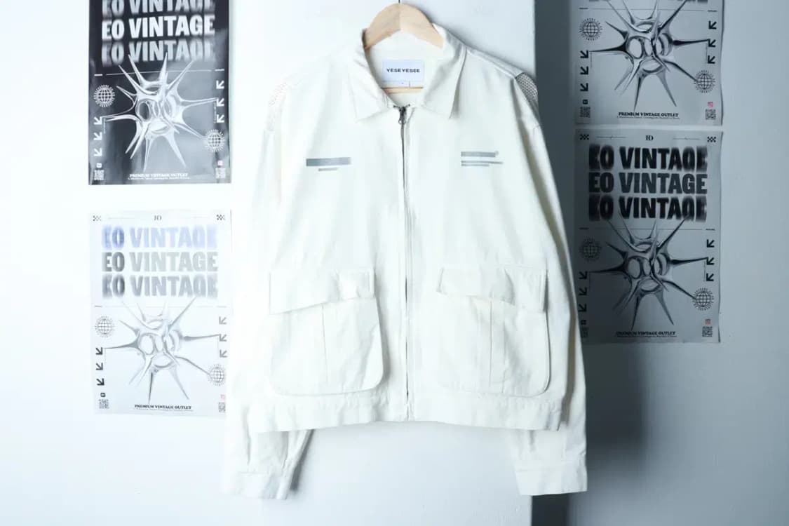 (L) 예스아이씨 집업 바람막이 점퍼자켓 트러커 화이트 스트릿-16BE2 상품이미지2