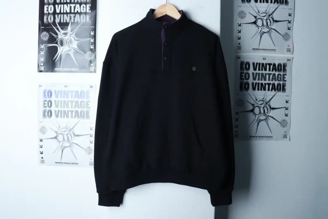 (F) 썸플레이스 맨투맨 티셔츠 새상품 반집업 블랙 올드스쿨-16BE5 상품이미지2