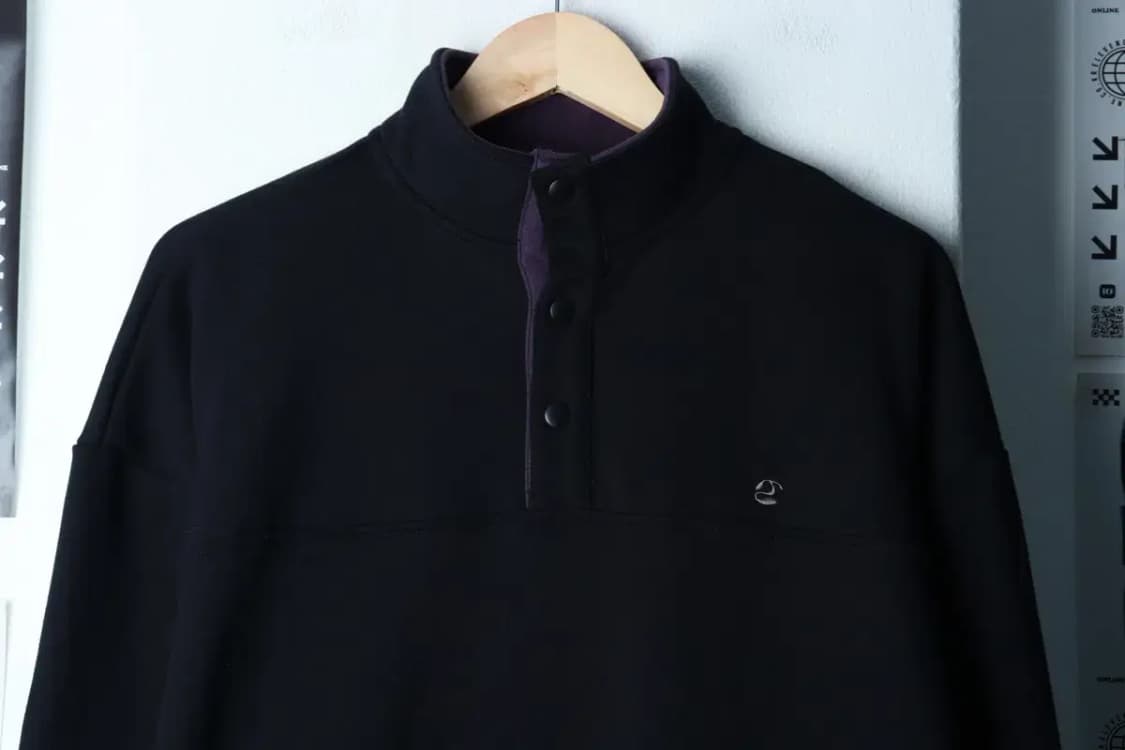 (F) 썸플레이스 맨투맨 티셔츠 새상품 반집업 블랙 올드스쿨-16BE5 상품이미지3