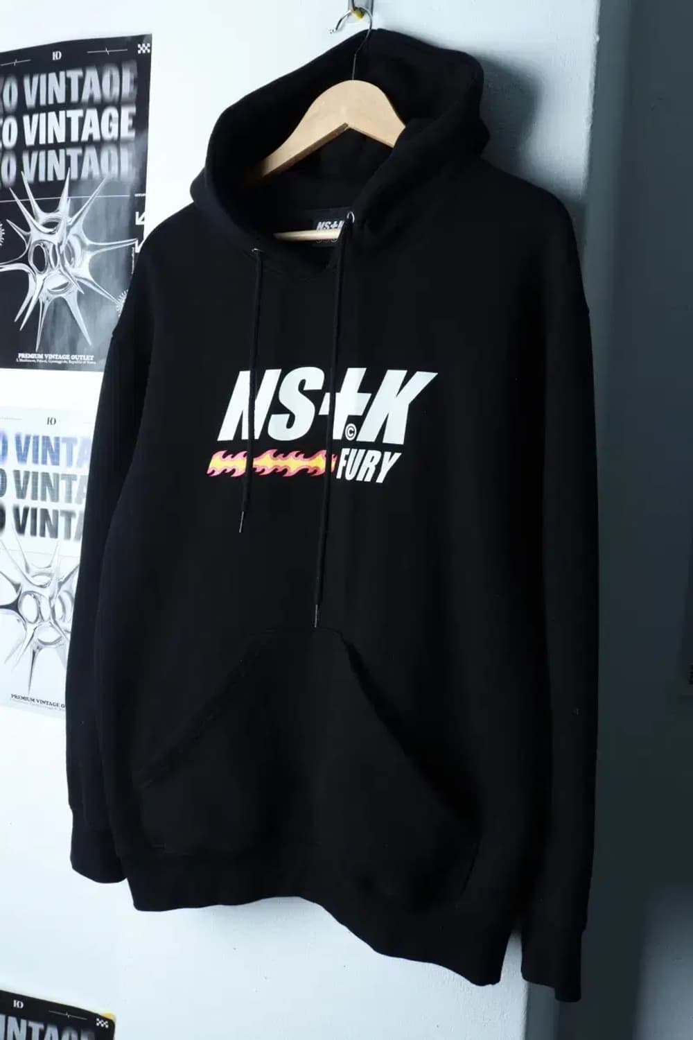 (M-L) 네스티킥 후드티셔츠 빅로고 기모 블랙 올드스쿨-16BEE 상품이미지1