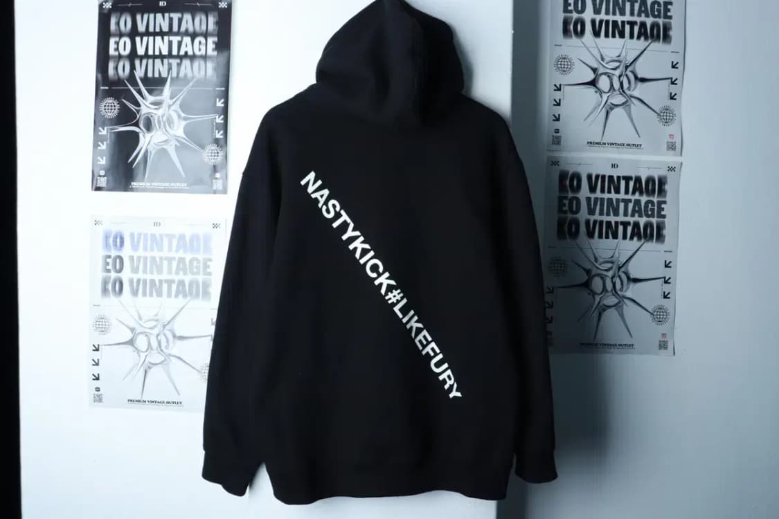 (M-L) 네스티킥 후드티셔츠 빅로고 기모 블랙 올드스쿨-16BEE 상품이미지6