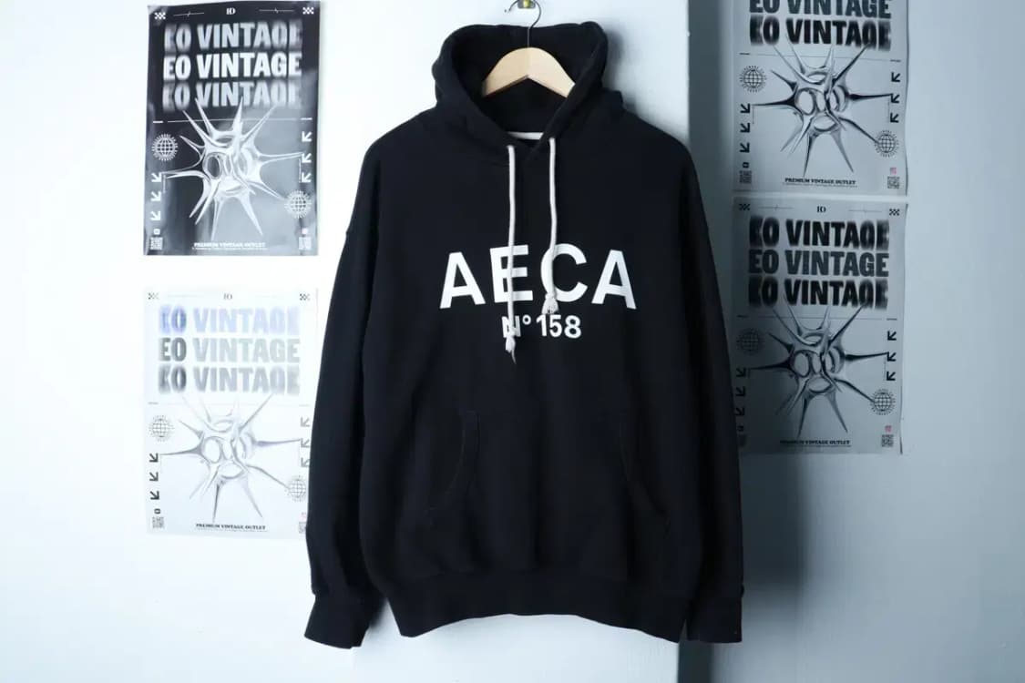 (L-XL) 에이카화이트 후드티셔츠 빅로고 블랙 올드스쿨-16BF0 상품이미지2