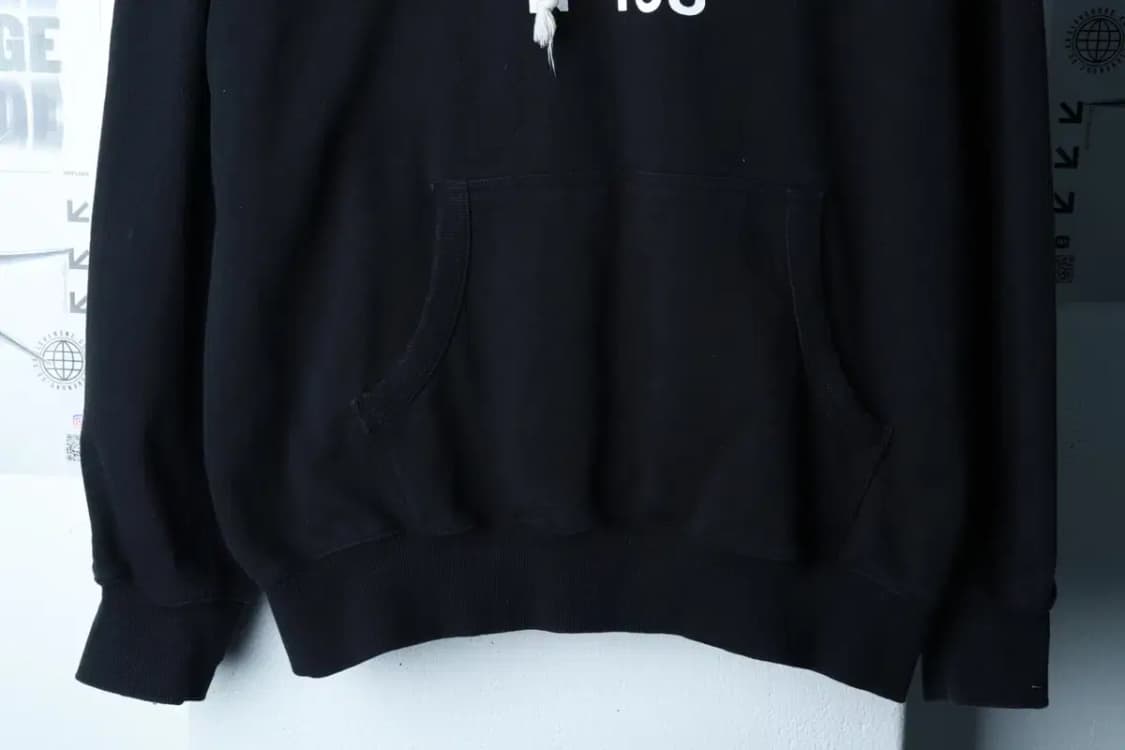 (L-XL) 에이카화이트 후드티셔츠 빅로고 블랙 올드스쿨-16BF0 상품이미지4