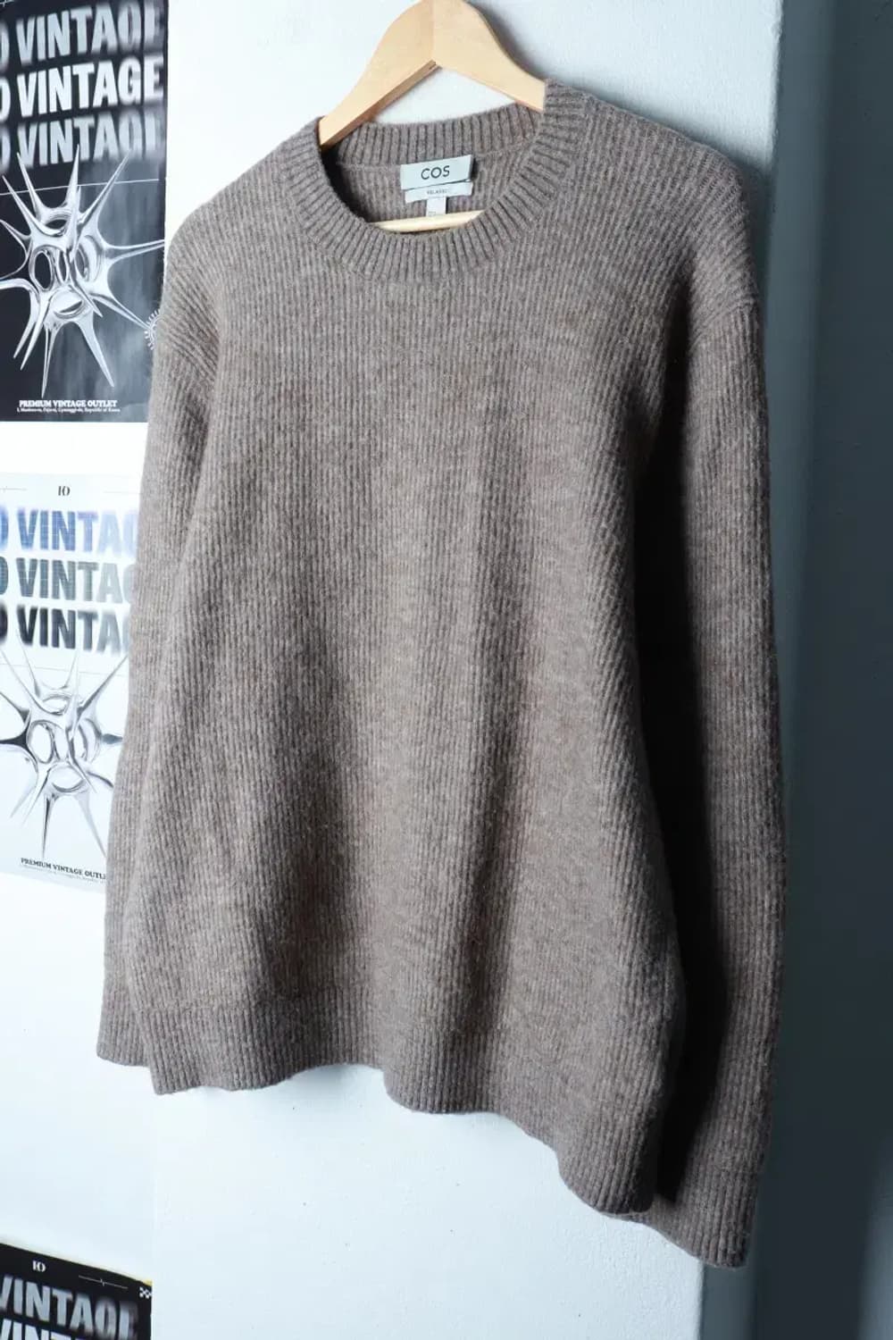 (L-XL) 코스 니트 루즈핏 무지 브라운 울-16BF1 상품이미지1