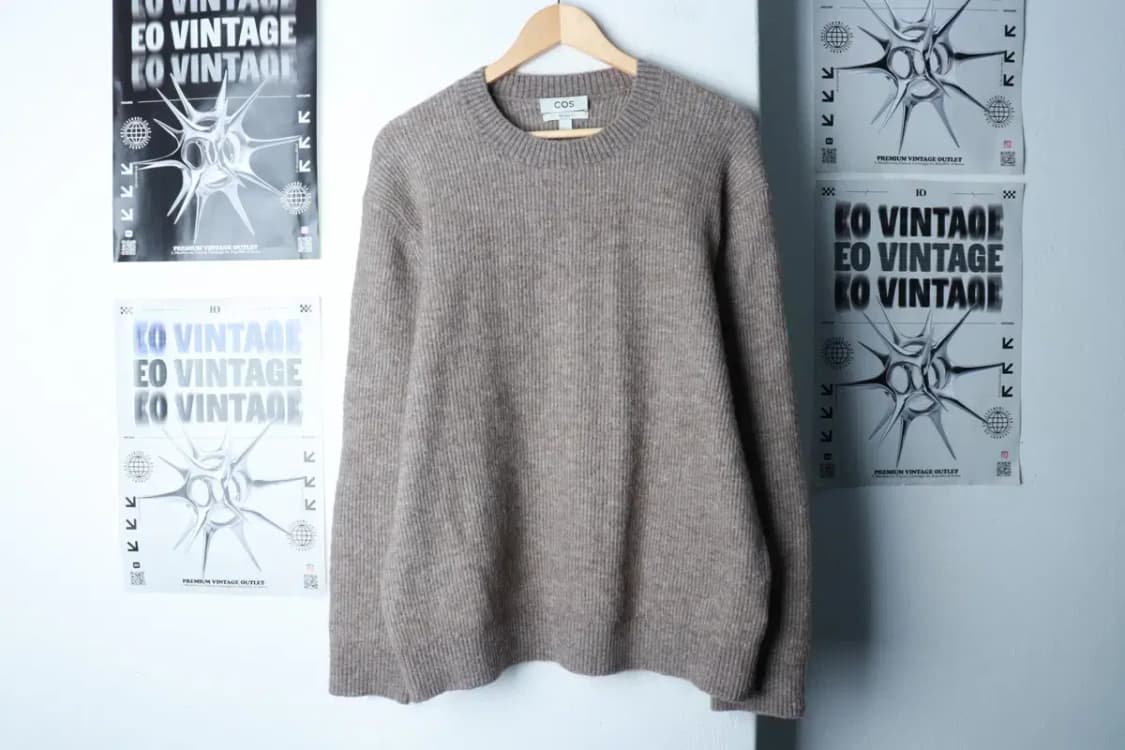 (L-XL) 코스 니트 루즈핏 무지 브라운 울-16BF1 상품이미지2