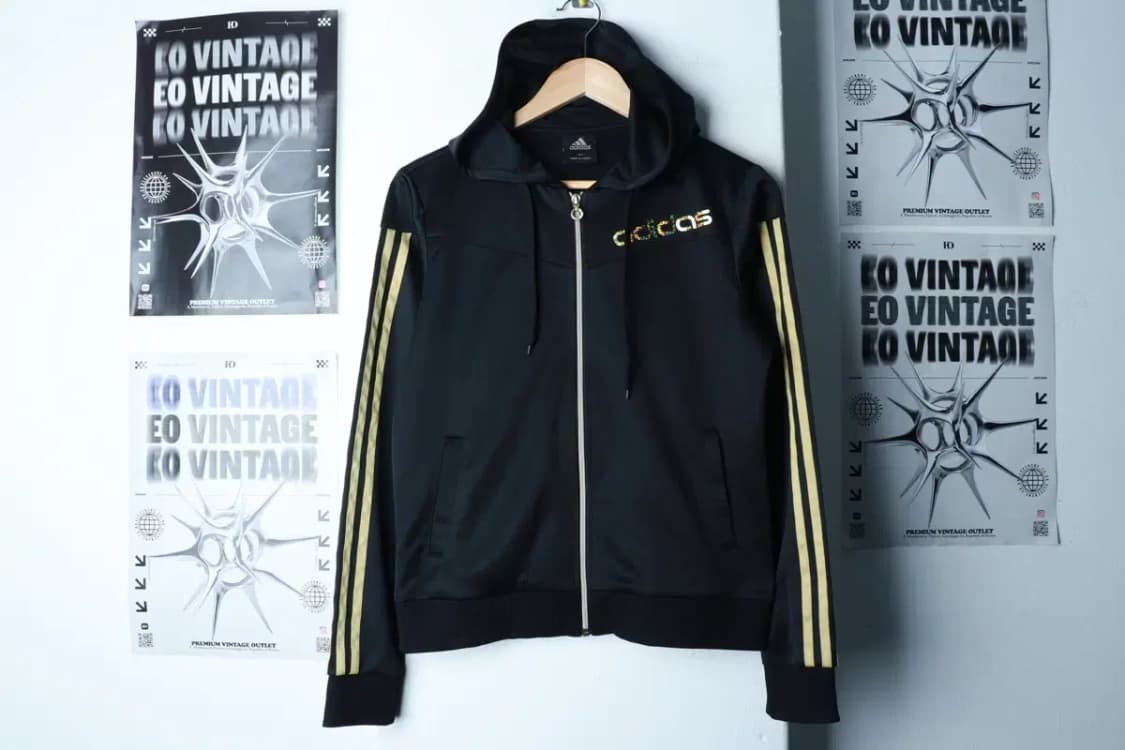 W(L) 아디다스 후드집업 져지 기능성 블랙 금장-16BF3 상품이미지2