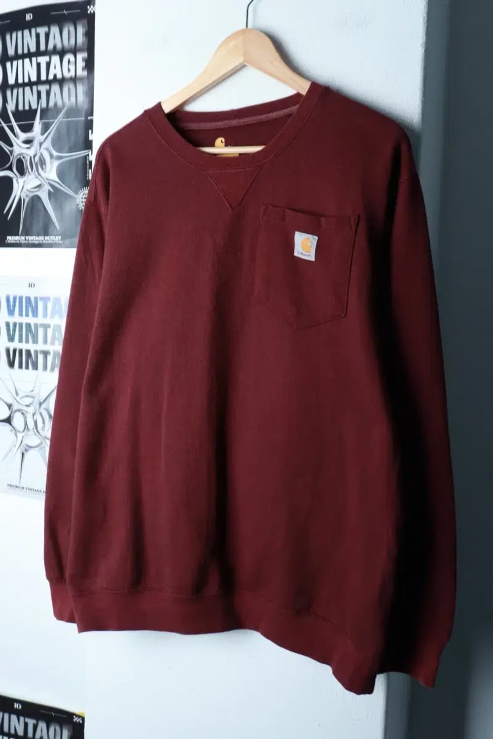 (XL-2XL) 칼하트 긴팔티셔츠 빅사이즈 포켓 버건디-16BFA 상품이미지1