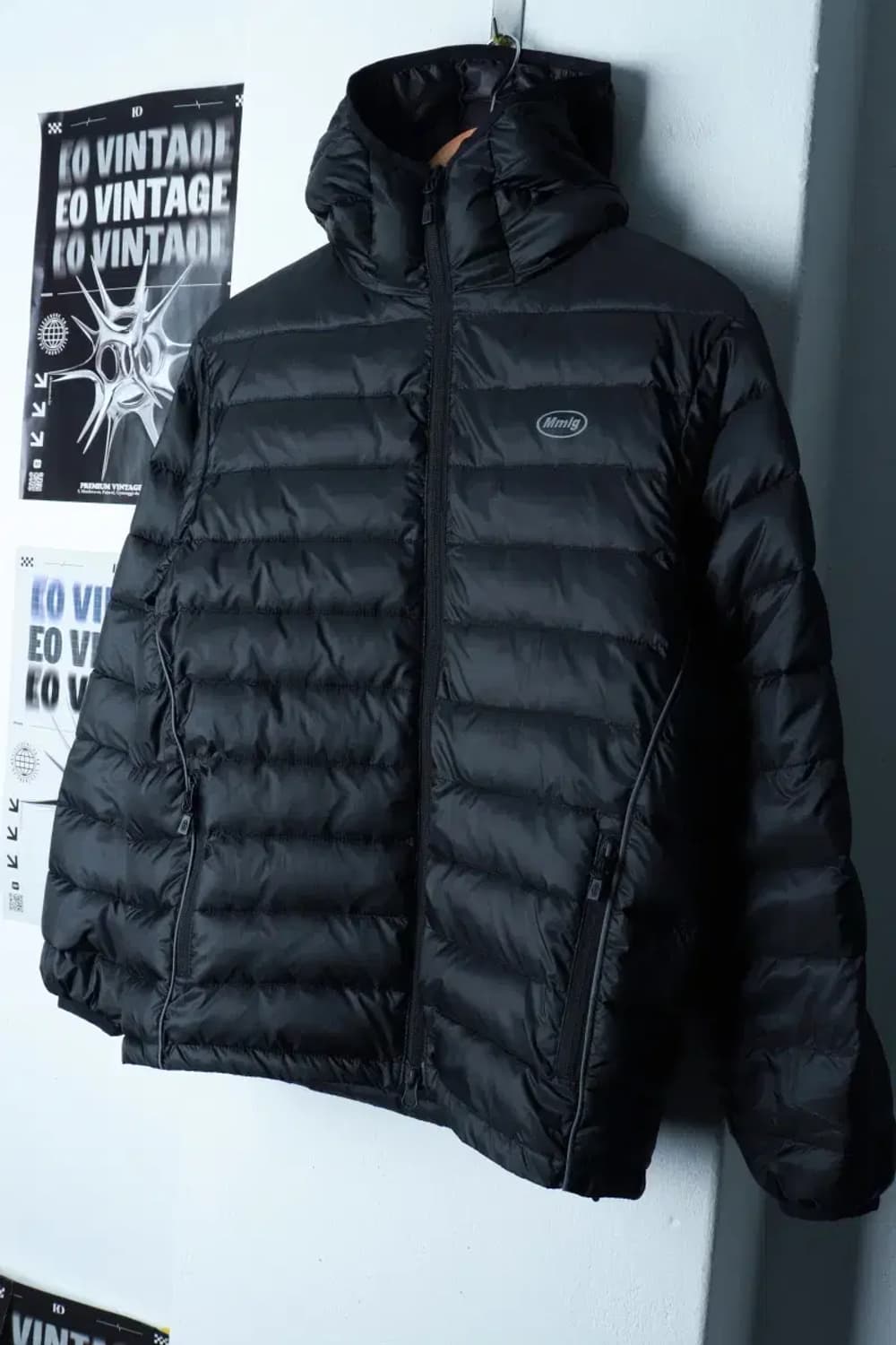 (S-M) 엠엠엘지 패딩 점퍼자켓 경량 블랙 유행 Y2K-16C07 상품이미지1