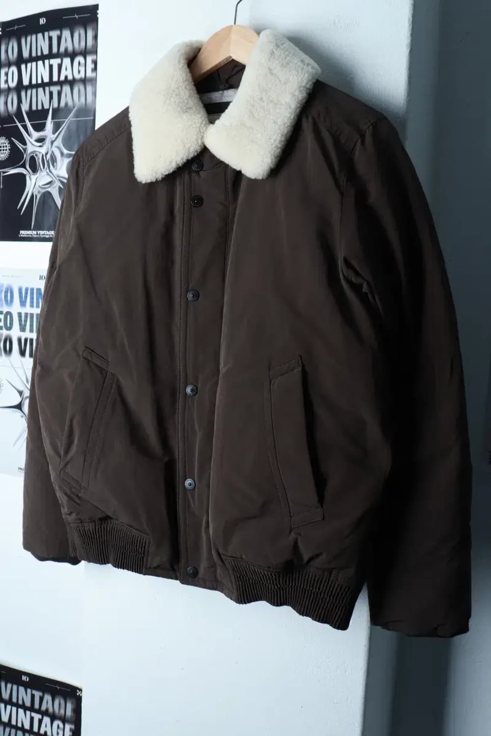 (M-L) 프랑코페라로 패딩 점퍼자켓 봄버 카키 구스다운-16C0B 상품이미지1