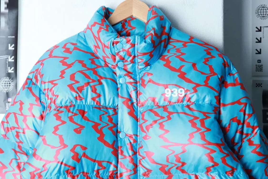 (S-M) 아카이브 볼드 패딩 점퍼자켓 연블루 패턴 덕다운-16C0D 상품이미지3