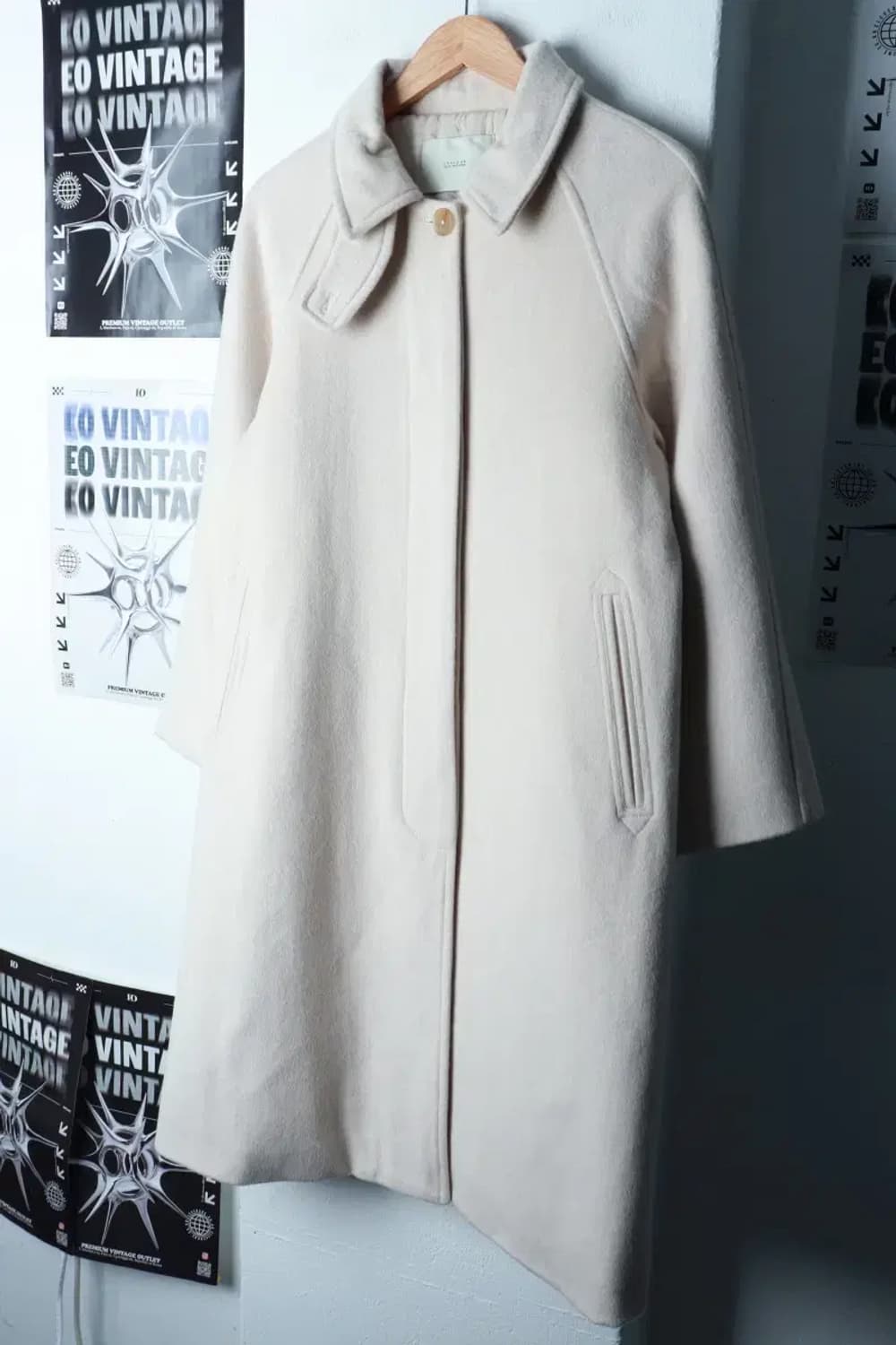 W(S-M) 라퍼지스토어 코트자켓 발마칸 아이보리 크림 울-16C14 상품이미지1